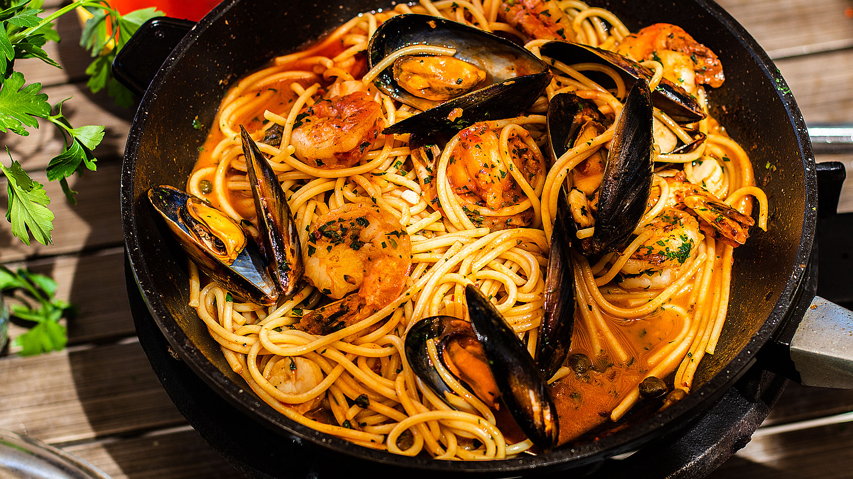 Seafood spaghetti marinara - Easy Meals with Video Recipes by Chef Joel